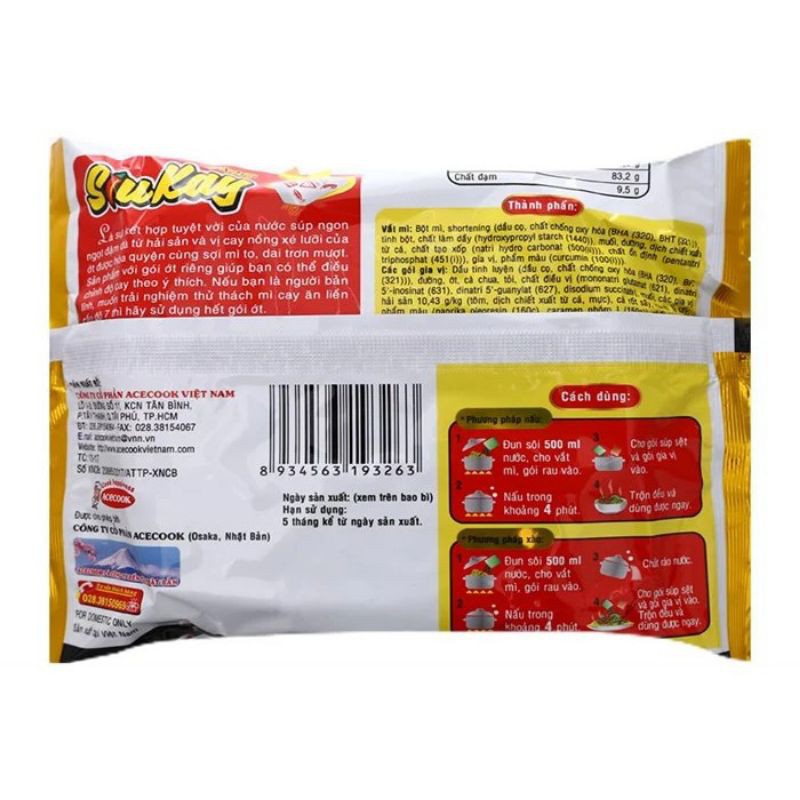MÌ SIU CAY 7 CẤP ĐỘ VỊ HẢI SẢN/ VỊ BÒ CAY