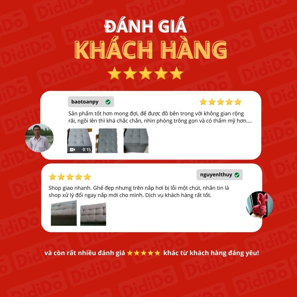 Combo thùng đựng đồ kiêm ghế ngồi DidiDo, ghế đôn khung gỗ nhân tạo có hộc chứa đồ bên trong