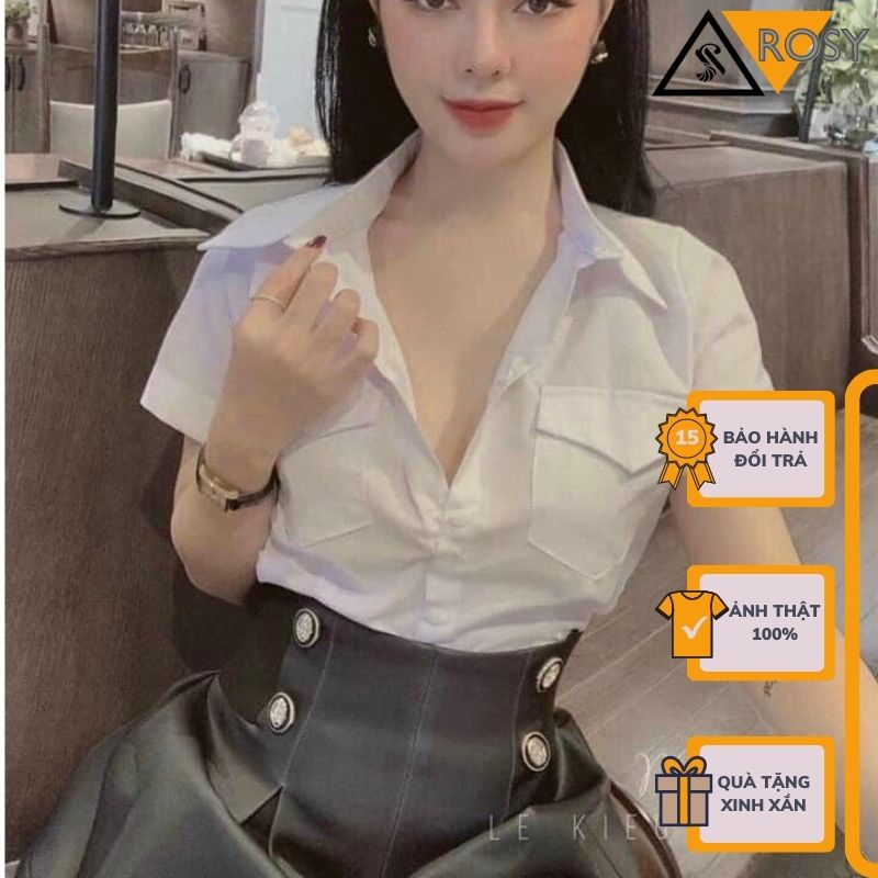Áo sơ mi tay ngắn có túi áo dễ phối đồ chất cao cấp