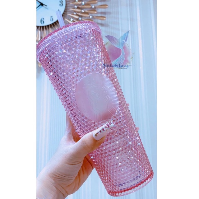 [AUTH] Ly Starbucks Studded Bling Glitting Pink 710ml chính hãng