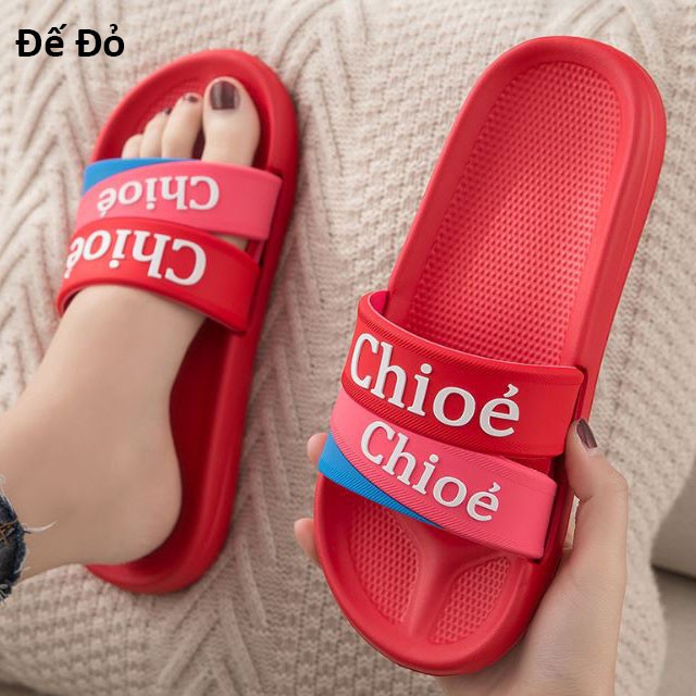 DÉP CAO SU UNISEX ULZZANG ĐẶC CHẮC, IN NỔI 3D CHỮ CHIOE CỰC XINH