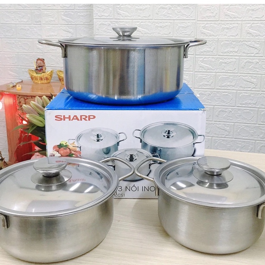 Bộ 3 nồi sharp inox