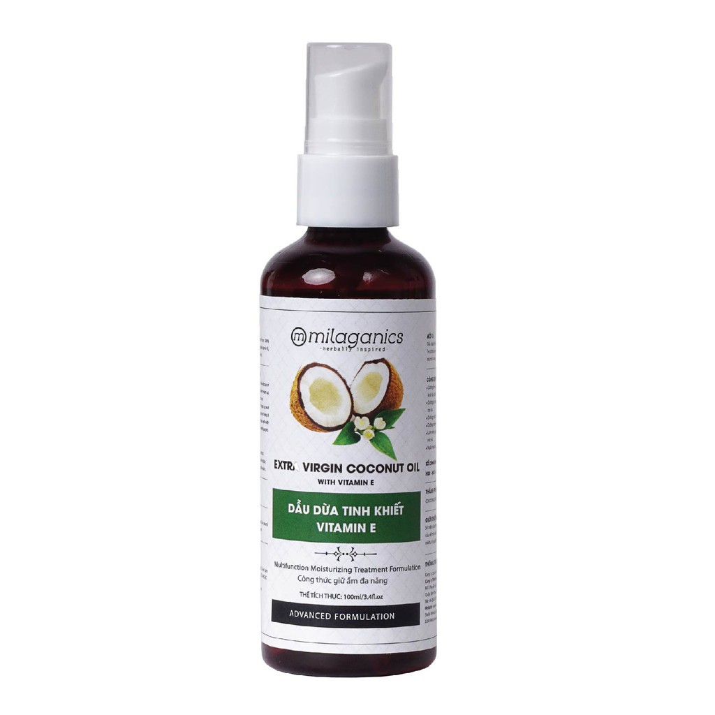 Dầu Dừa Tinh Khiết Vitamin E Mocotics Dưỡng Da - Tóc - Môi 100ml