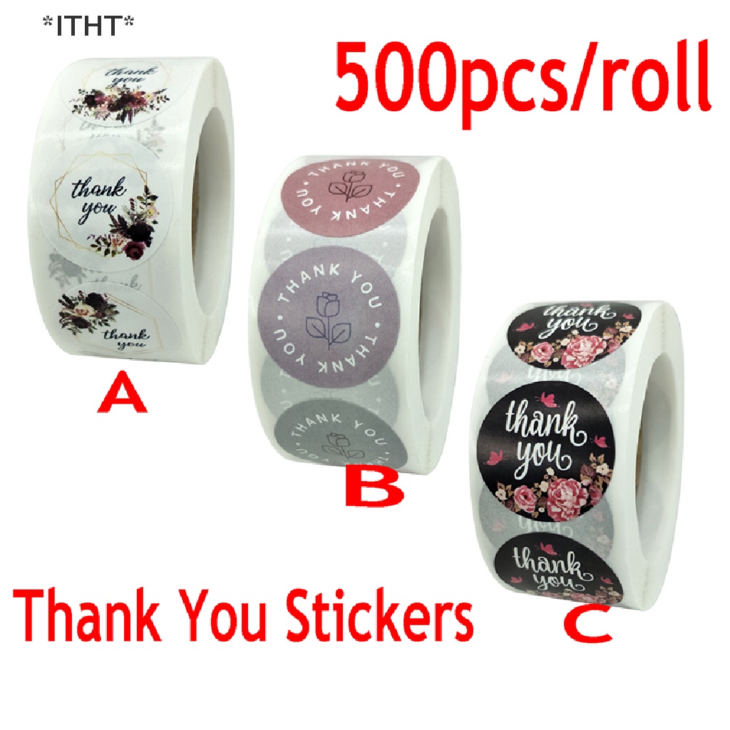 Set 500 Miếng Dán Niêm Phong Bao Bì Quà In Chữ Thank You Độc Đáo Tiện Dụng