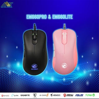 Chuột Gaming Edra EM660 Pro / Lite Pink /Black , Cảm biến PMW3389 FPS 16000 DPI