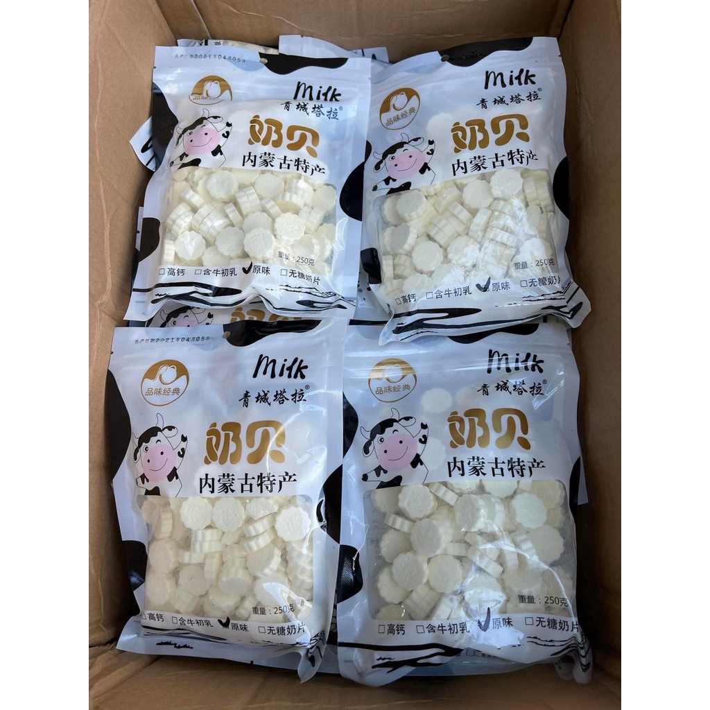 Kẹo sữa bò non ⚡ SIÊU NGON ⚡ Kẹo sữa bò non nén viên Mông Cổ 250gr thơm, ngậy béo vị sữa, tan trong miệng