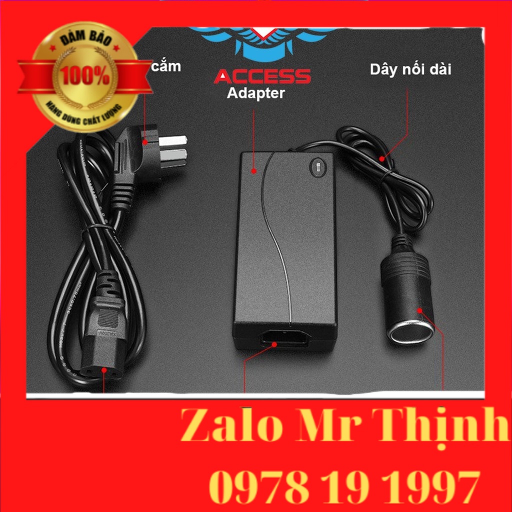 Bộ chuyển đổi nguồn 220V sang 12V 5A kết nối từ tẩu ô tô sử dụng cho máy hút bụi, máy bơm - Access hàng mới