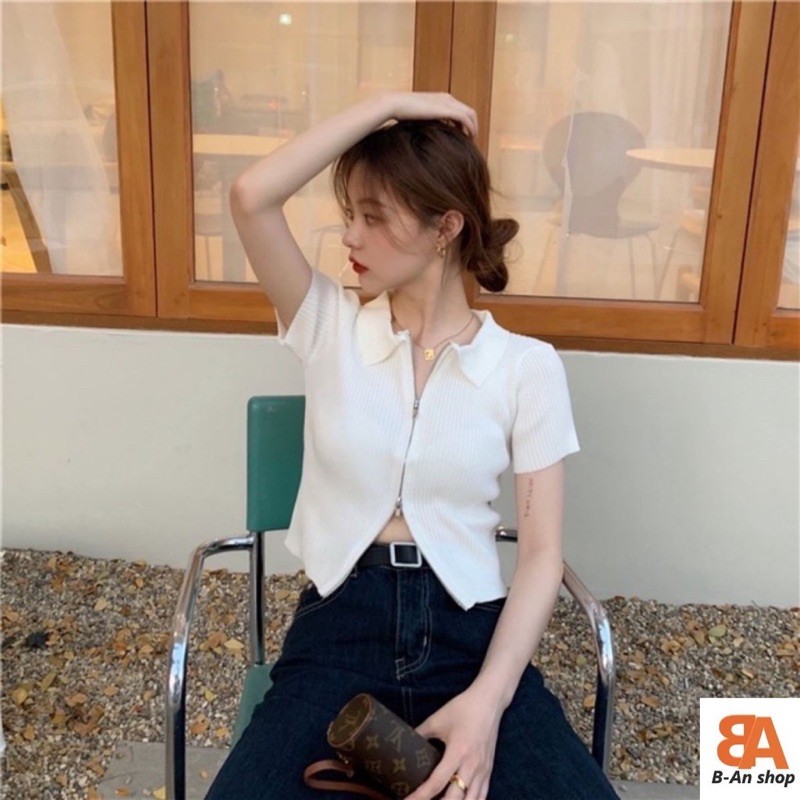 [Mã WAMT10K giảm 10k cho đơn 0k] (Bigsize)Áo croptop cổ khoá 2 chiều 50-80kg hàng qccc | BigBuy360 - bigbuy360.vn