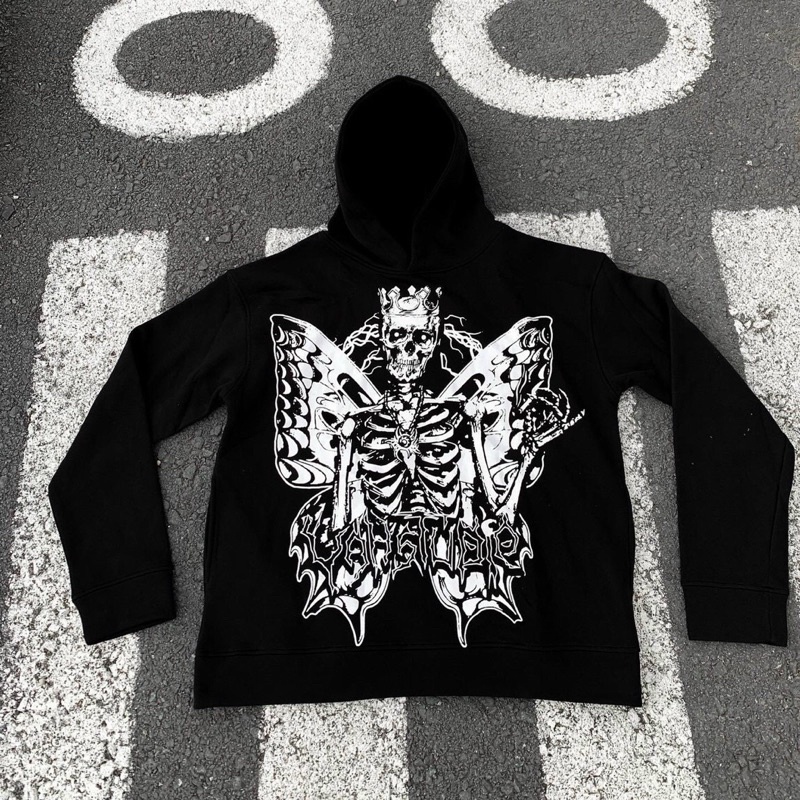 Áo Hoodie SKULL Form Rộng Oversize Unisex Vải Nỉ Bông - Yowol SG