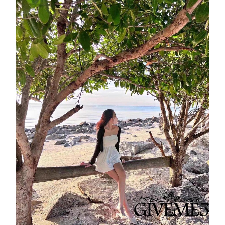 Bộ Áo Liền Quần Cổ Thuyền Ống Rộng Màu Trơn Thời Trang Cho Nữ (Trắng/Đen)