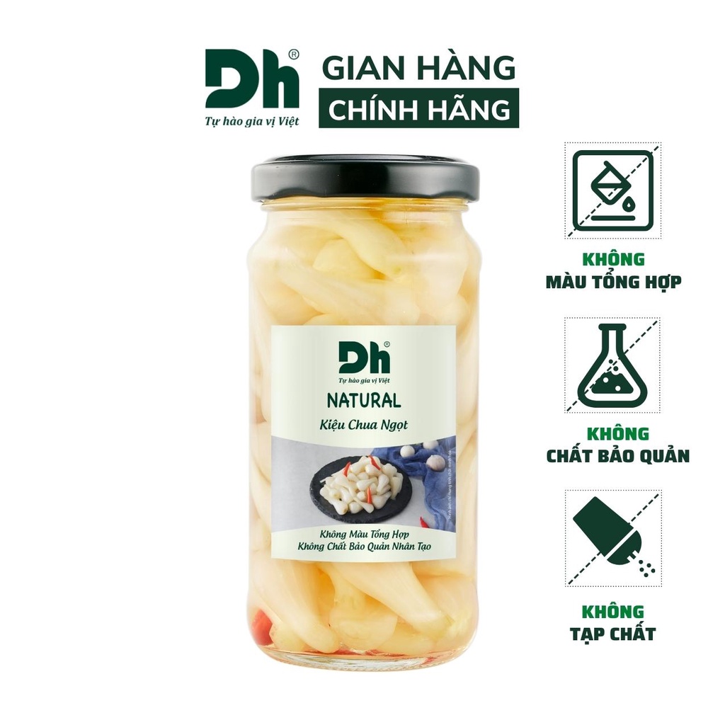 Kiệu chua ngọt Natural Dh Foods nêm sẵn thành phần tự nhiên lọ 220gr - DHRAU007