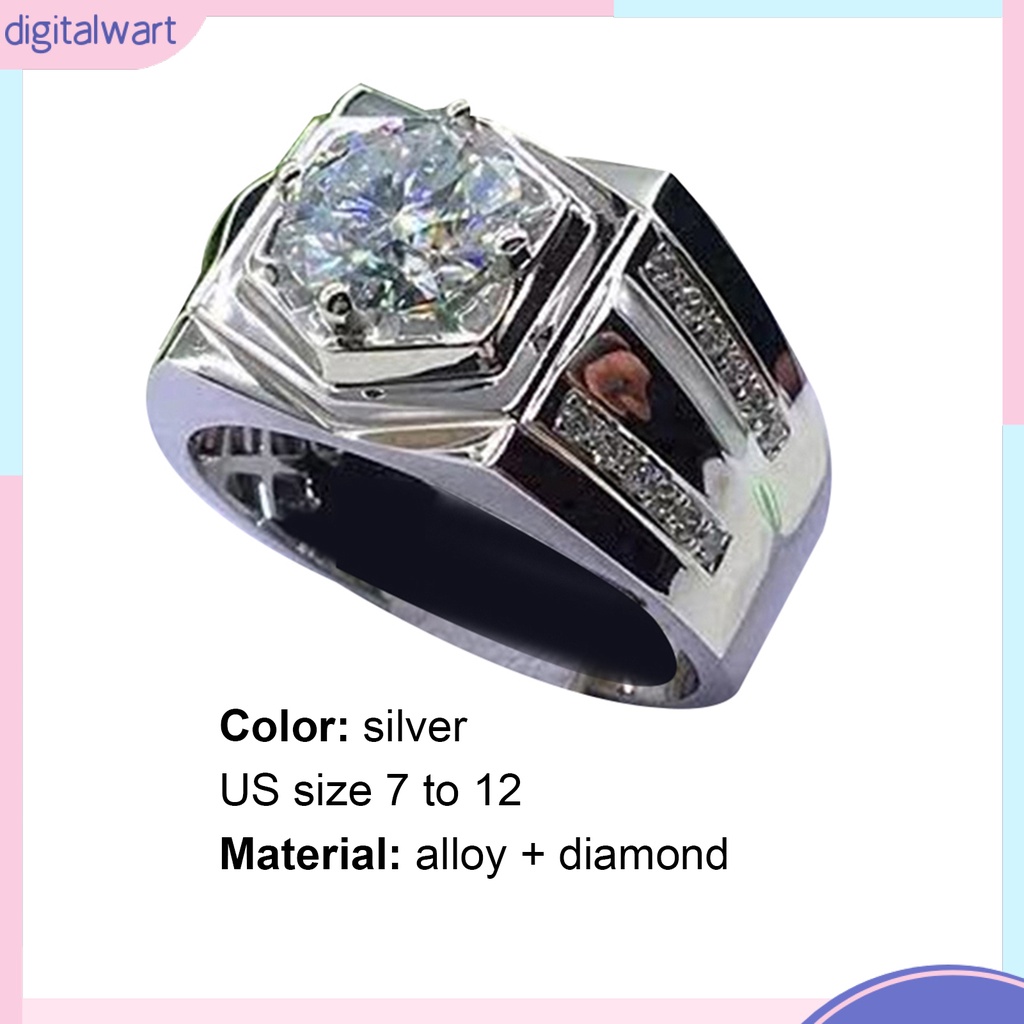 Nhẫn hợp kim đính đá kiểu dáng thời trang sang trọng dành cho nam