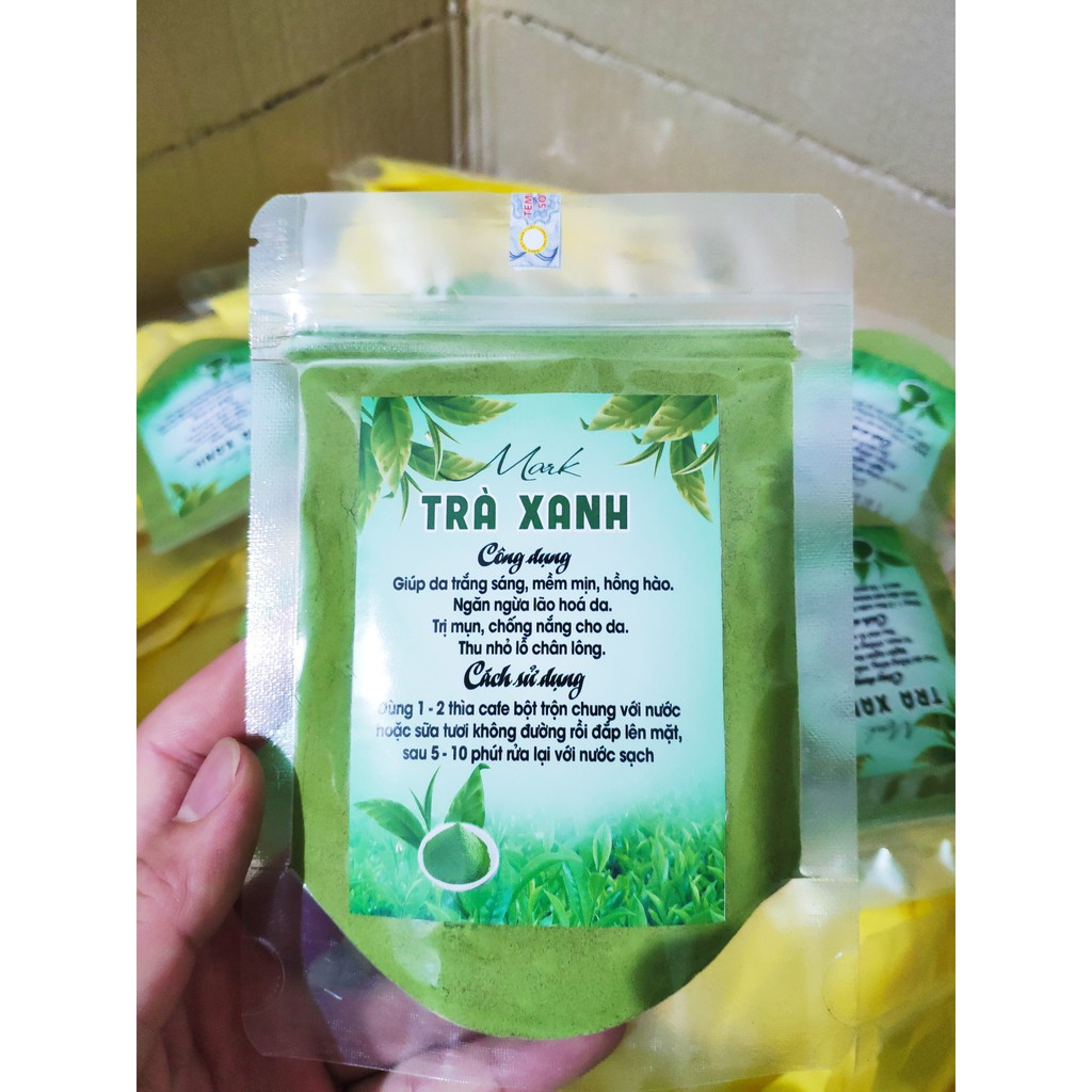 Bột trà xanh, Trà Xanh đắp mặt nguyên chất - 80gr