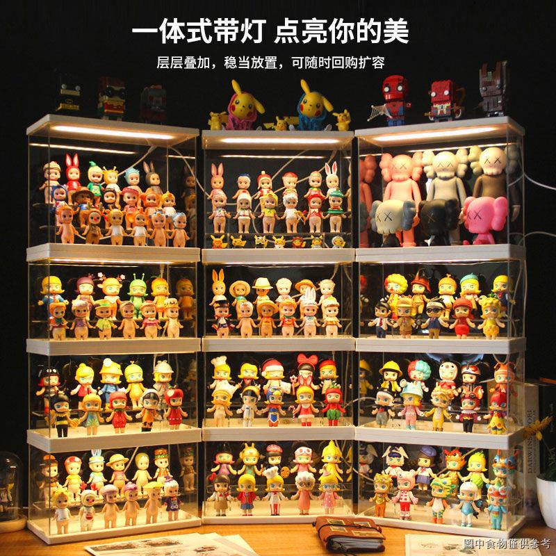 ✿❍Hộp Trưng Bày Mô Hình Bằng Acrylic Trong Suốt Chống Bụi Có Đèn