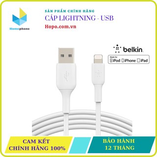 [SIÊU CHẤT] Cáp Sạc Nhanh Belkin Chính Hãng BOOST CHARGE:tm: Lightning To USB-A 1m. Hai Màu Trắng/ Midnight. Hàng Fullox
