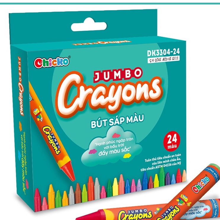 Bút sáp màu Jumbo Crayons - 24 màu - DUKA DK3304-24