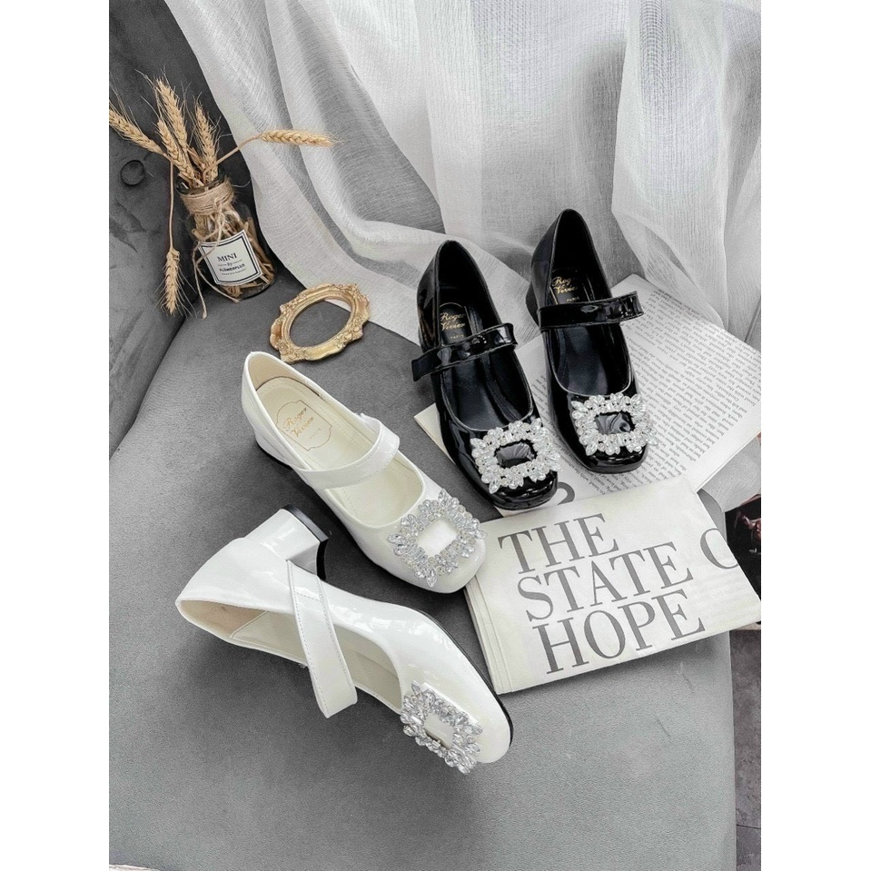 Giày cao gót bít mũi gót vuông 3cm mã CD55