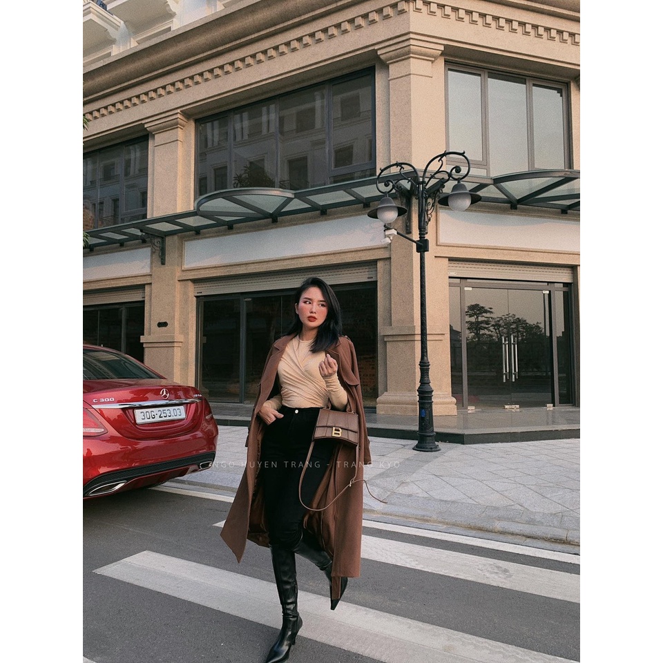 Áo măng to ( Manto ) dáng dài cổ 2 ve kèm đai chất kaki dày dặn hàng QC cao cấp loại 1 - Ảnh chính chủ Ngô Huyền Trang | BigBuy360 - bigbuy360.vn