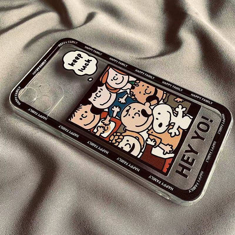 Ốp điện thoại trong suốt in Snoopy thích hợp cho Apple iPhone 12/13pro Max Iphone11 Xrxsmax 78P