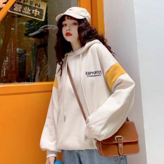Korean fashion hooded sweater design simple style wild loose tops