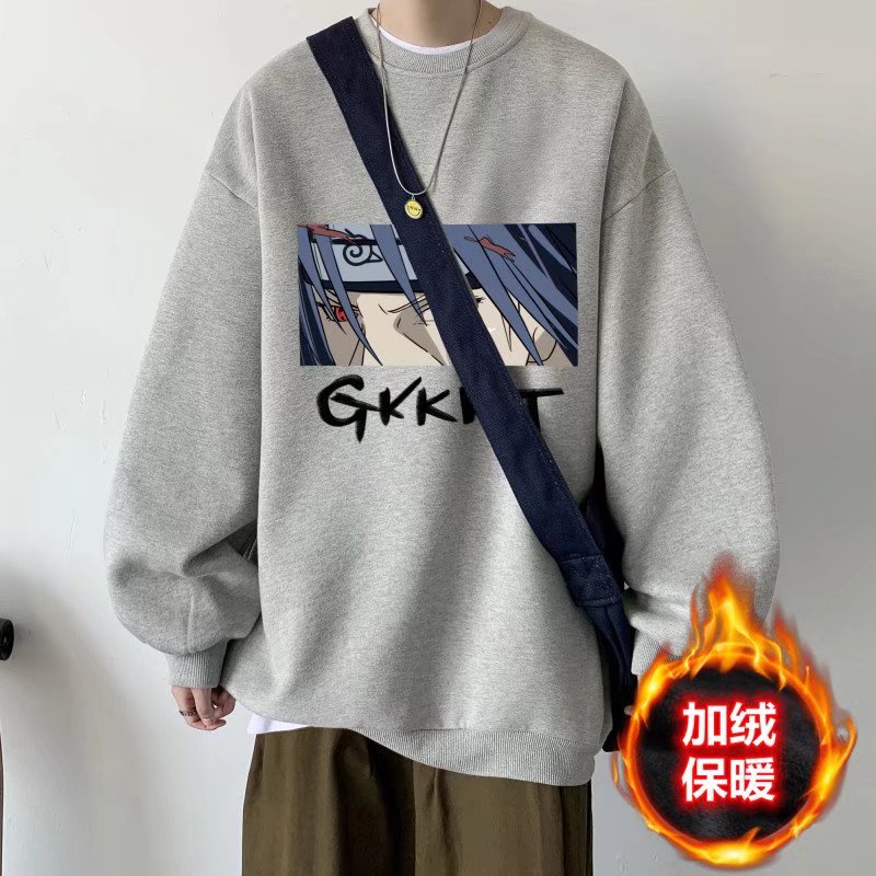 Áo sweater unisex cổ tròn dáng rộng in họa tiết anime thời trang mùa thu giản dị dành cho nam và nữ