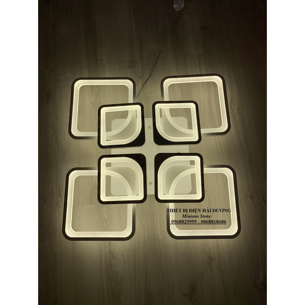 Đèn LED ốp trần Decor 8 Ô vuông NT028 - 3 Chế Độ Ánh Sáng - Tăng Giảm Ánh Sáng - Điều Khiển Từ Xa - Bảo Hành 1 Năm
