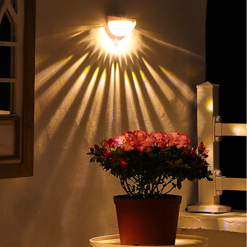 Bộ Đèn LED 6 Bóng Chống Nước Sử Dụng Năng Lượng Mặt Trời Gắn Tường Trang Trí Ngoài Trời