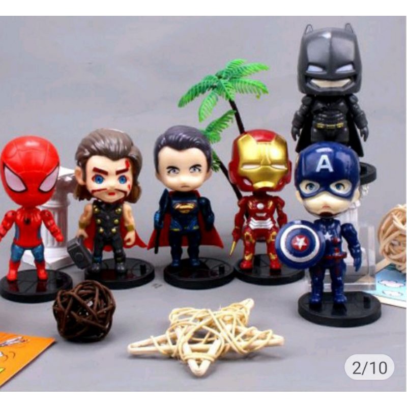 phụ kiện trang trí bánh set 6 siêu anh hùng Marvel