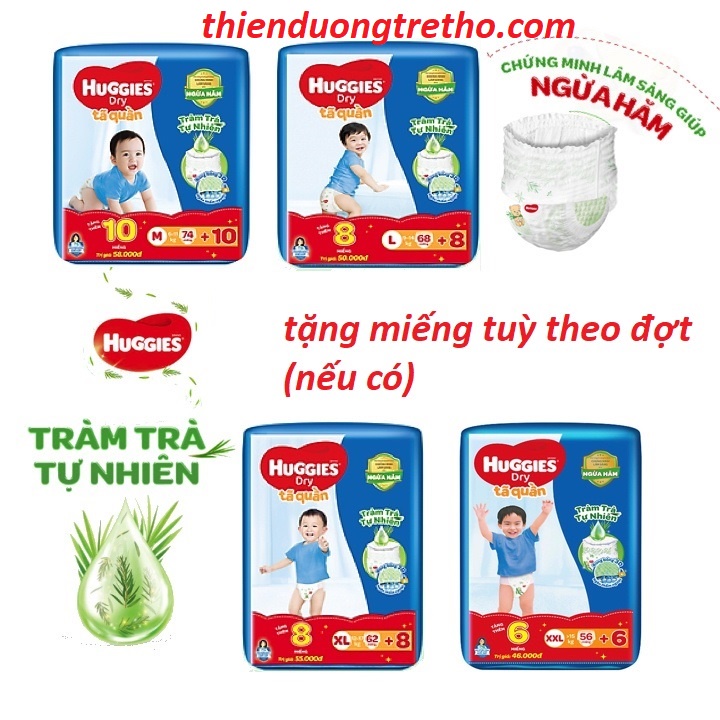 Tã Quần Huggies Cực Đại M74,L68,XL62,XXL56 miếng