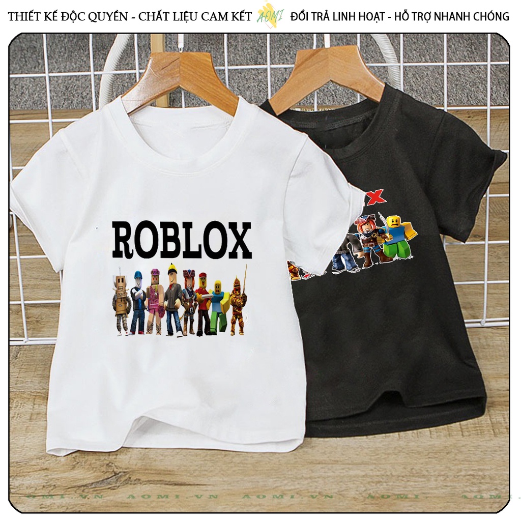 ÁO THUN robloxing game UNISEX PHÔNG ĐEN TAY NGẮN NAM NỮ GIA ĐÌNH CẶP ĐÔI SIZE TRẺ EM BÉ TRAI GÁI AOMIVN
