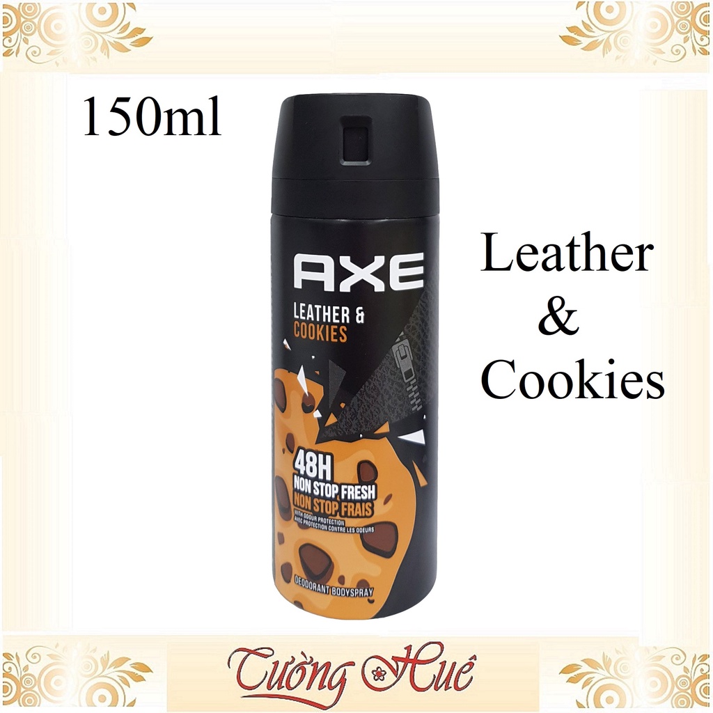 Xịt khử mùi Nam Axe Leather &amp; Cookies Deodorant &amp; Body Spray - 150ml