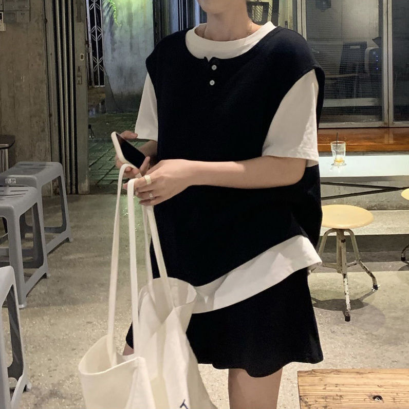 Bộ Áo Thun Cotton Ngắn Tay + Quần Short Thời Trang Đáng Yêu Cho Nữ 2021 | BigBuy360 - bigbuy360.vn