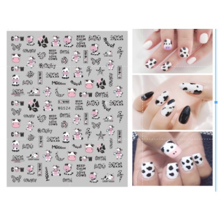 sticker bò sữa trang trí naill