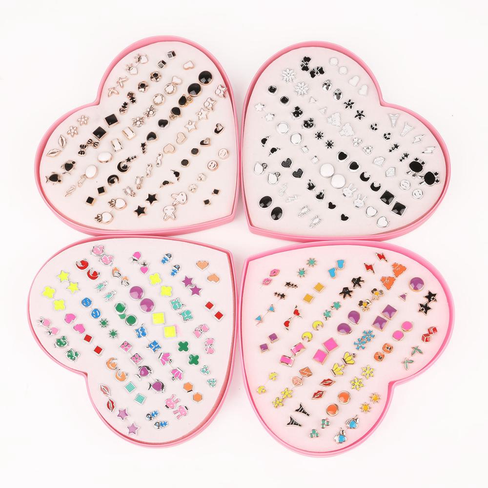 Bộ 36 đôi bông tai đính đá pha lê thời trang thanh lịch cho nữ (có hộp)