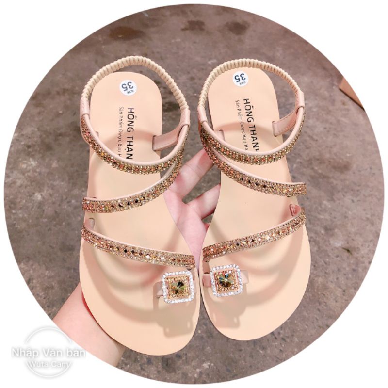 SANDAL QUAI CHÉO ĐÍNH ĐÁ HÀNG ĐÓNG BỀN.