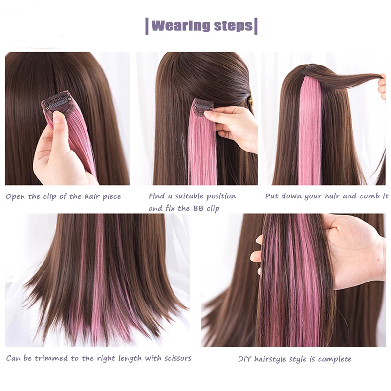 Tép tóc giả tạo kiểu xoăn / tự nhiên có kẹp cho nữ