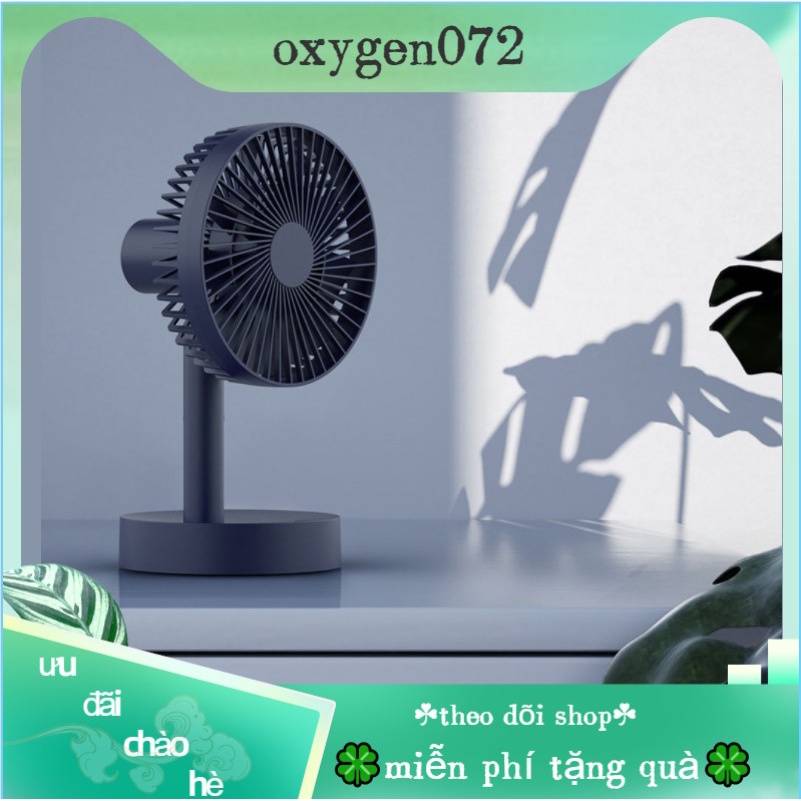 Quạt tích điện để bàn Mini Cầm tay USB Oxygen072  Gấp Gọn Để Bàn Xoay 90 độ lắc đầu Tắt tiếng Máy tính để bàn cho Văn phòng tại nhà