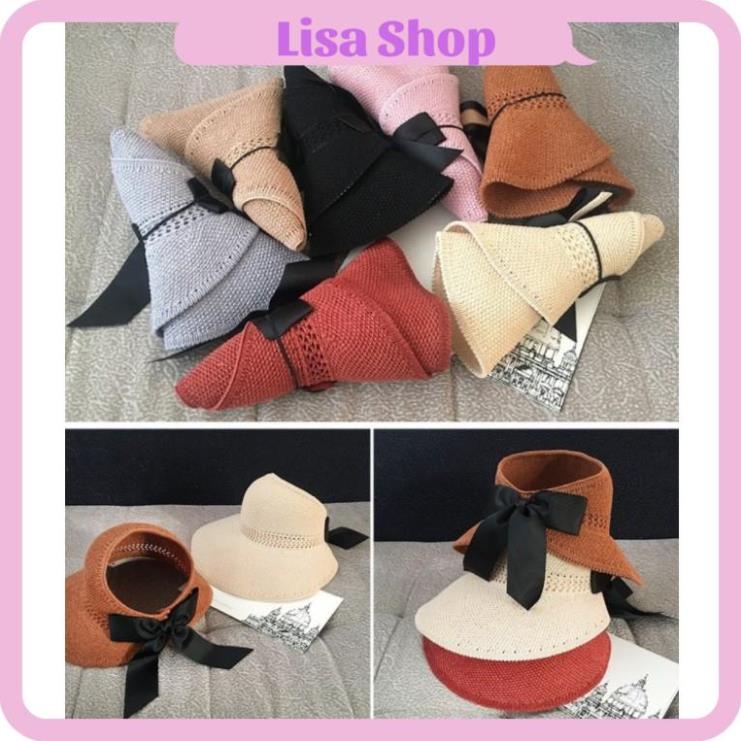 [HÀNG CAO CẤP- ẢNH THẬT] Mũ đi biển nón chống nắng phối nơ sau phong cách Vintage hot nhất 2021, M10