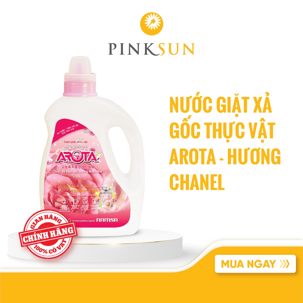 Arota Nước Giặt Xả Vải Hương Nước Hoa Chanel_Chất Làm Mềm Vải An Toàn Cho Da 3.0kg