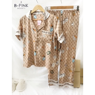 Đồ bộ pyjama chất liệu lụa latin hoạ tiết thiết kế cao cấp.