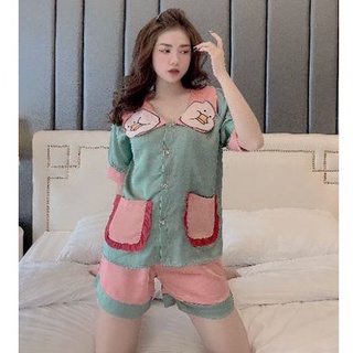 [CÓ VIDEO] Bộ ngủ lụa Pijama đùi, đồ bộ mặc nhà nữ lụa satin