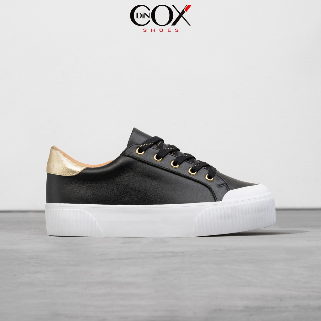 Giày Sneaker Nữ Da Bò Thật Sang Trọng DINCOX D31 Black Gold Chính Hãng