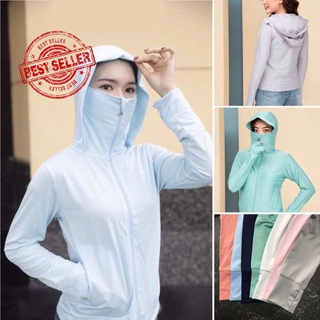 Áo Chống Nắng Nữ Thông Hơi Che Mặt Có Khóa Túi