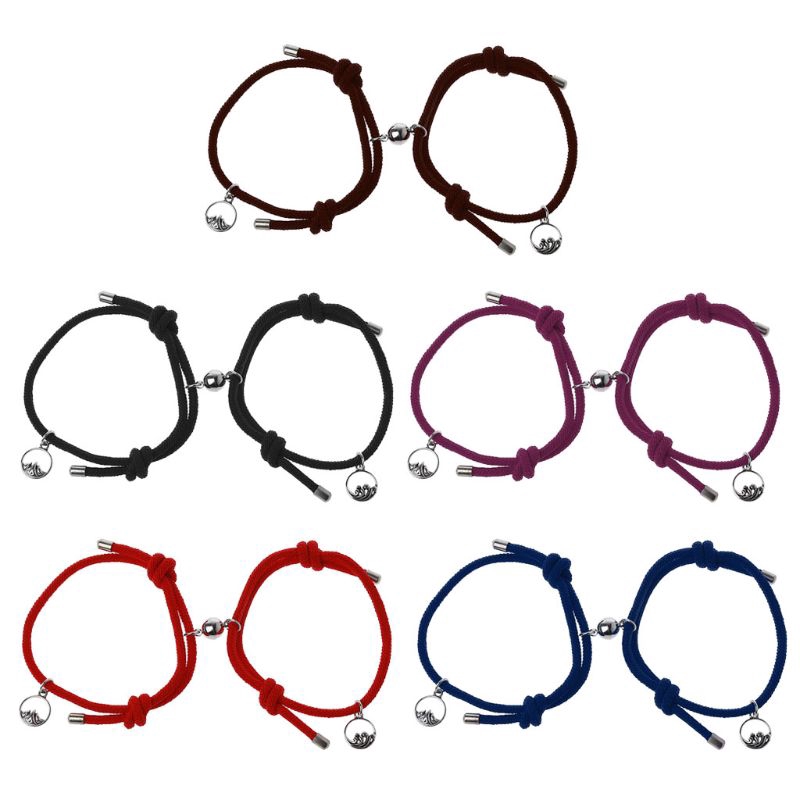 Set 2 vòng tay tình yêu bện dây từ tính xinh xắn