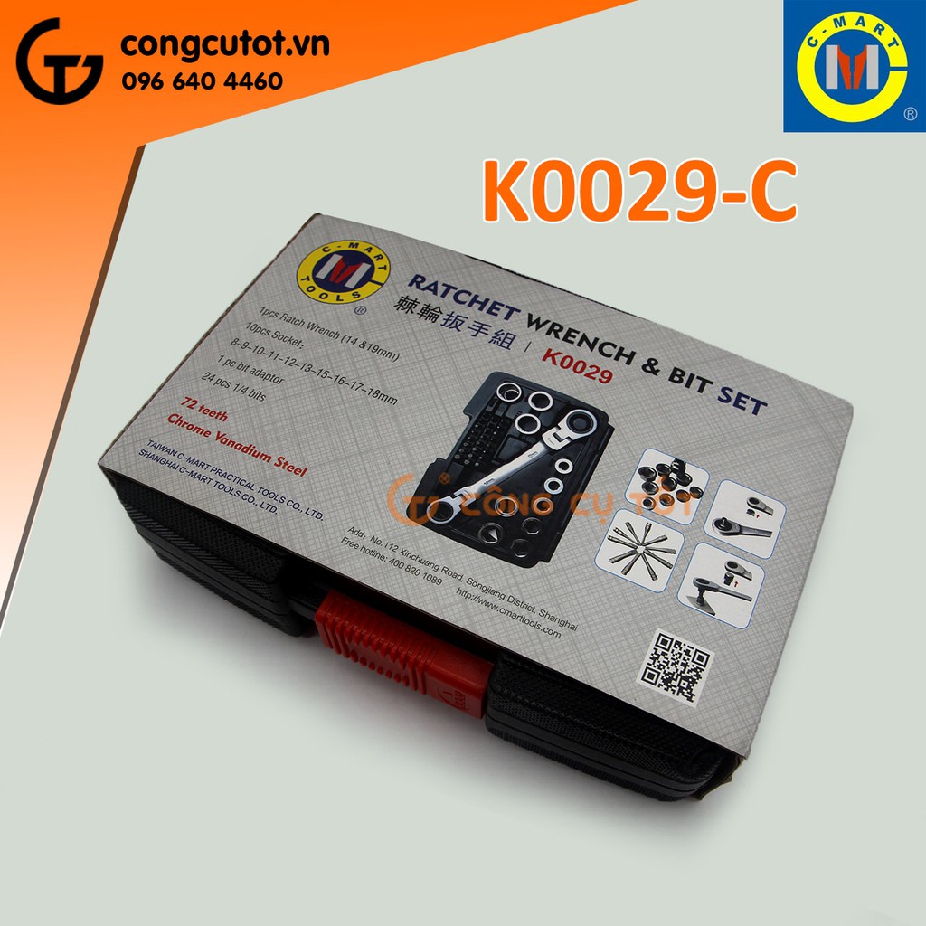 Bộ vặn ốc vít tự động đảo chiều 36 chi tiết Cmart K0029-C