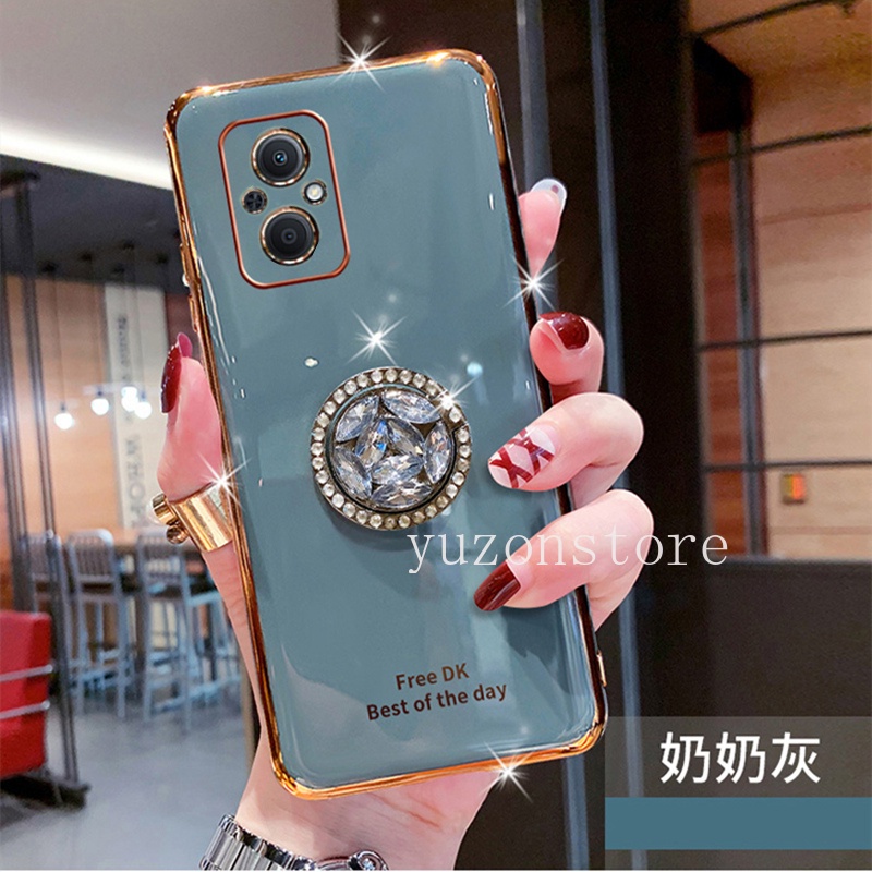 Ốp Điện Thoại TPU Mềm Có Vòng Đỡ Đính Đá Lấp Lánh Cho OPPO Reno7 Z 5G A76
