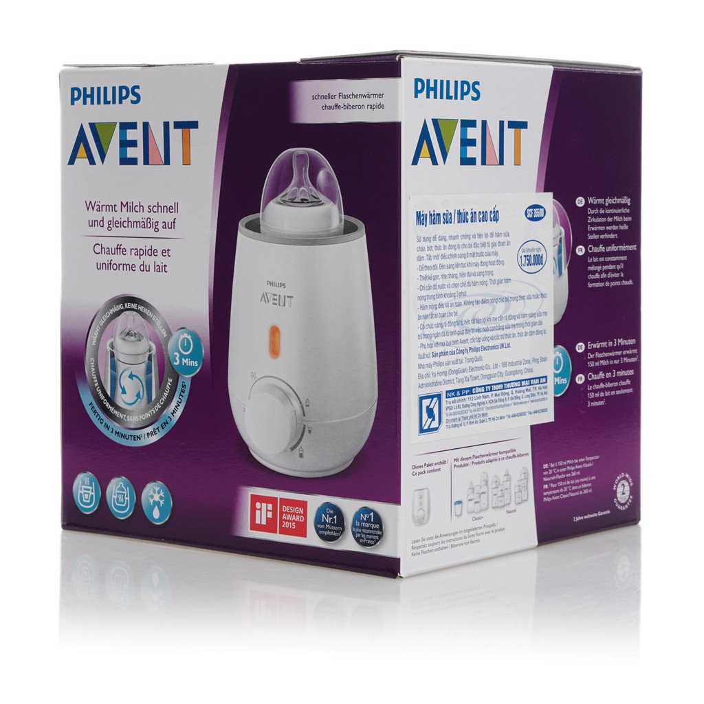 Máy hâm sữa và thức ăn siêu tốc Philips Avent SCF355.07