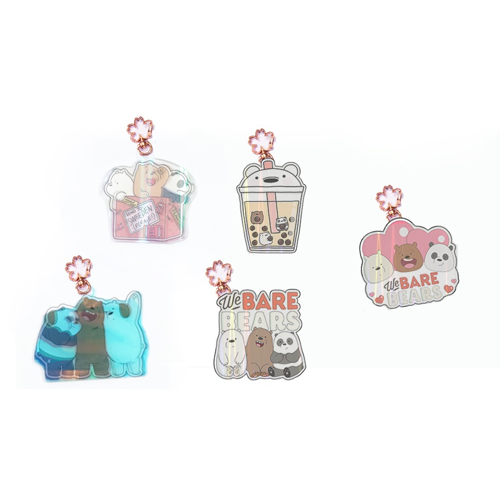 Móc chìa khoá ba anh em gấu mica hologram  MKMH28 bare bare cute dễ thương hoạt hình thần tượng