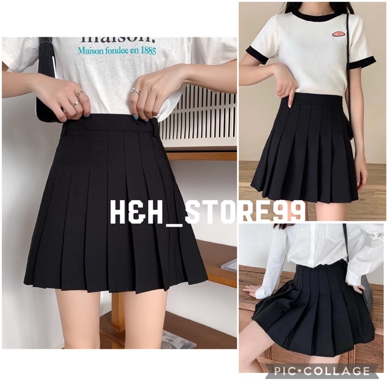 Chân váy xếp ly nữ 🌸 chân váy tenis skirt cạp lưng cao trơn basic🙂 đầm dáng ngắn chữ a phong cách ulzzang