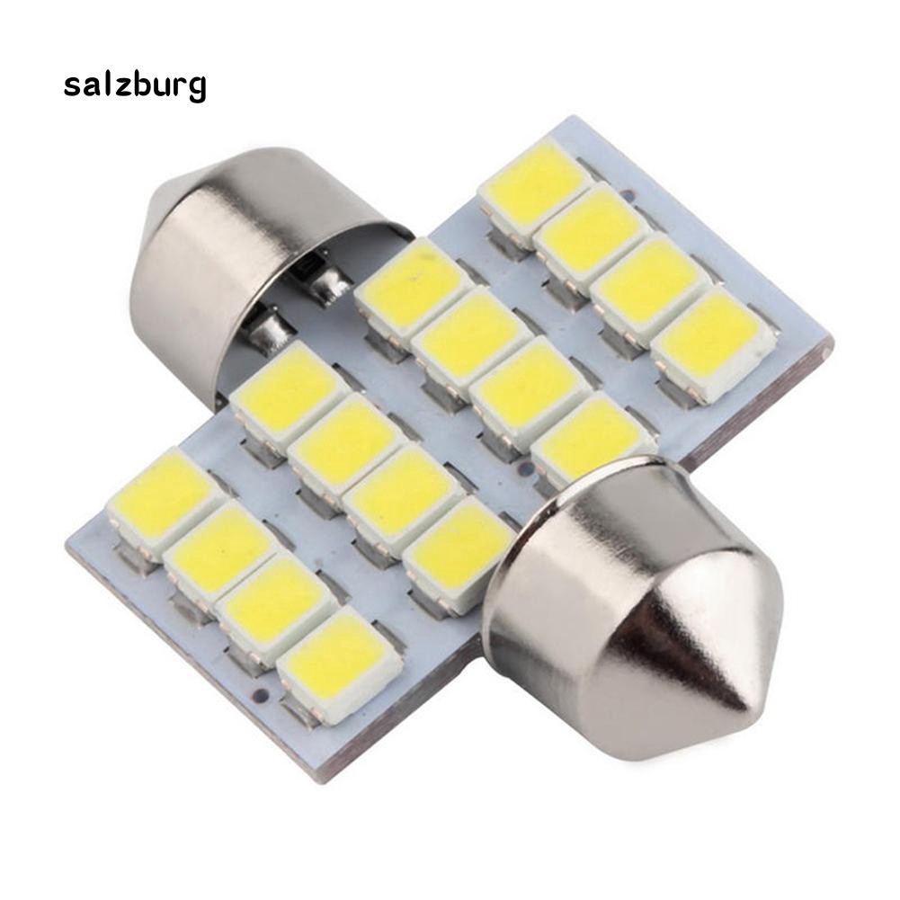Bóng đèn LED nội thất xe hơi sáng trắng 16 SMD DC 12V